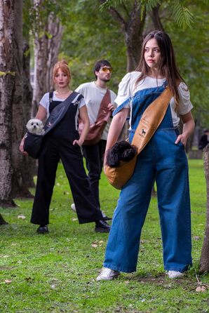 Сумочка для собак Noah & Paw для маленьких собак до 10 кг, з регульованим плечовим ременем та м'яким хутром, 3X захист, переноска для тварин з веганської шкіри