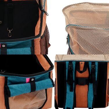 Складаний велосипедний кошик для собак та котів, дихаючий, з тришаровою сіткою, переносна сумка-рюкзак для тварин (Помаранчевий)