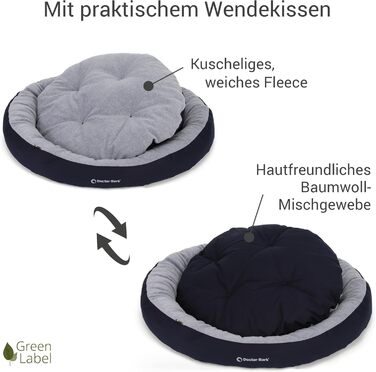 Кругле ліжко для собак середніх порід Doctor Bark GreenLabel, 60x50 см, колір кобальт