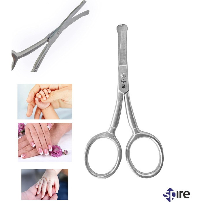 Ножиці для грумінгу тварин Spire Tools з нержавіючої сталі - безпечна кругла насадка для собак та котів, стрижка шерсті, вусів, бороди та вух - тупе лезо для дитячих нігтів та обрізання ниток
