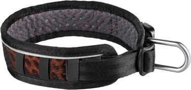 Регульований нашийник Non-stop dogwear Rock Collar для великих собак, чорний/помаранчевий, нейлон або шкіра