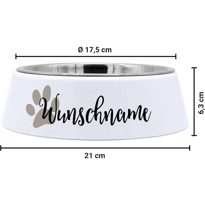 Миска для корму PrintPlanet® з іменем або текстом на вибір - миска для собак з іменем, персоналізована та надрукована - дизайн 2