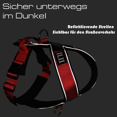 Нашийник для собак III Y - міцний, елегантний та комфортний. Унікальний дизайн для середніх та великих собак. Червоний (L)