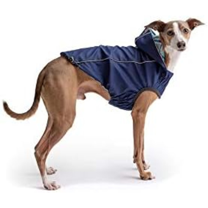 Дощовик для собак GF Pet ElastoFit, водонепроникний, розмір 4XL (довжина спини 38 см), зелений/темно-синій