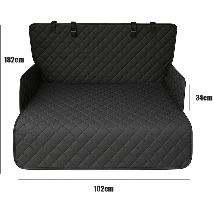 Набір для автомобіля для собак: водовідштовхувальний килимок у багажник та регульоване перегородка (90-155 см ширина, 75-134 см висота) – універсальний, міцний