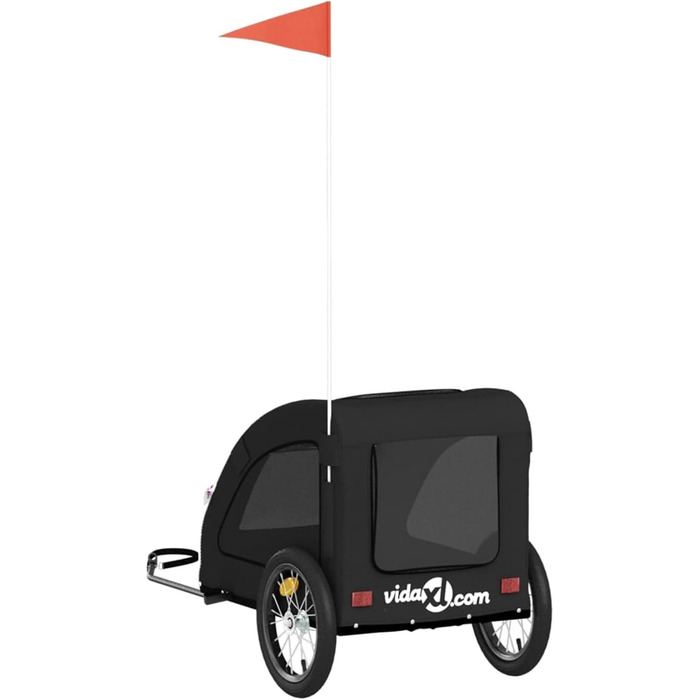 Транспортувальний причіп для собак та котів, 125x63x66 см, Oxford-Gewebe, Model 93959 (Чорний)