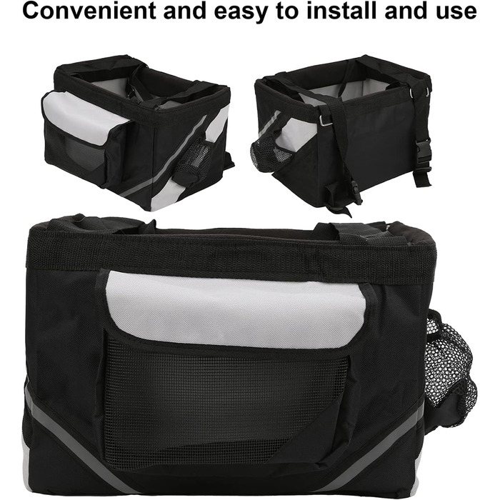 Велосумка для собак, водовідштовхувана, легко миється, кошик для велосипеда, кріплення на кермо з швидким закриттям, для вулиці, для котів, для маленьких собак, для дому