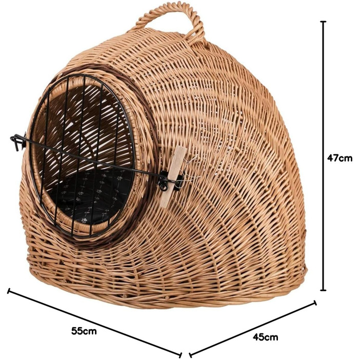 Кішка Будиночок Венге-Сірий, Корзина для кота з лози, Корзина для кота, Місце для собаки з ручкою