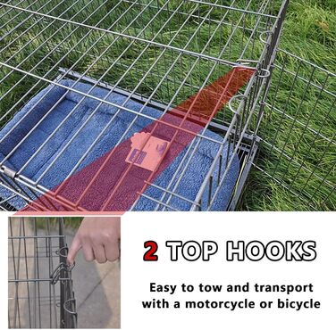 Клітка для собак великих порід, переноска для собак, дорожній вольєр з колесами та 2 дверцятами, велика переноска для тварин, металева клітка для собак