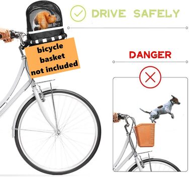 Захисний чохол для велосипедного кошика для собак, дихаючий, знімний, 29x24 см