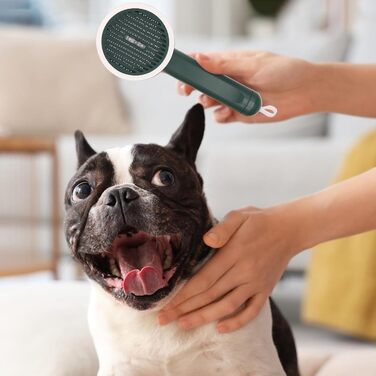 Щітка для котів Katzen Striegelbürste: делікатне розчісування з функцією розплутування, не слизька, з UV-захистом, білий/зелений