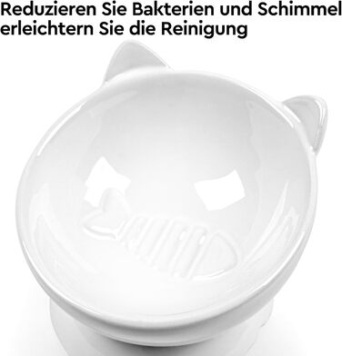 Набір мисок для котів, 2 шт. Керамічні миски для котів з піднятим краєм, набір з двох мисок