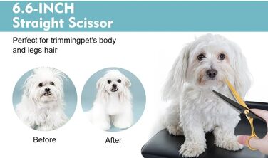 Набір професійних ножиць для собак 3 в 1 - Violett. Ножиці для грумінгу собак, котів та інших тварин. Прямі, зубчасті та вигнуті ножиці.