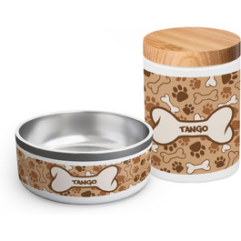 Керамічна годівниця для корму для собак та котів з іменем - PICANOVA, дизайн Paws&bones