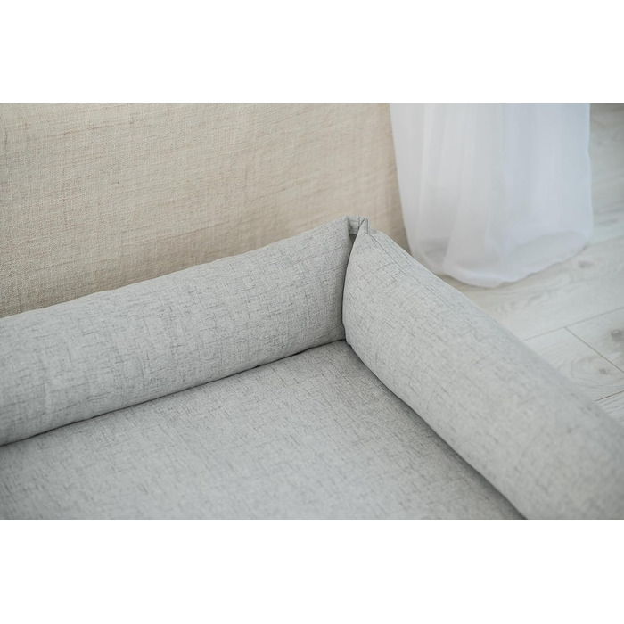 Ортопедичне ліжко для собак Bruno Grosse, середнього та малого розміру - подушка для собак, килимок для собак з тканини Aura - піна з пам'яті, м'яка, довговічна, стійка до зношування та розривів (XXL, світло-сірий)