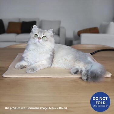 Кішечковий та собачий килимок NICREW з підігрівом 40x45 см, стабільна температура, антигризунковий кабель, хакі, 30 Вт