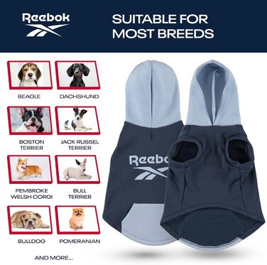 Reebok флісовий худі для собак з отвором для повідка, зимовий теплий светр для малих, середніх та великих порід, преміум якість