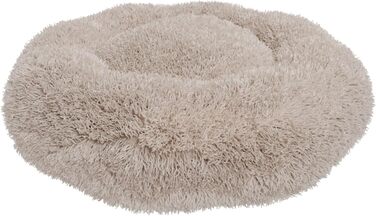 Лягу для собак Benno® BALU 70x70x16 см, пухнасте гніздо, бежевий, з іграшкою, антиковзаюче дно