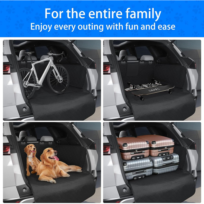 Захист для багажника автомобіля для собак, килимок у багажник для маленьких авто, водовідштовхувальний, універсальний, сірий, 185x150 см