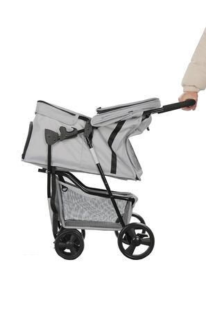 Візок для собак Сенна сірий, зручний для прогулянок