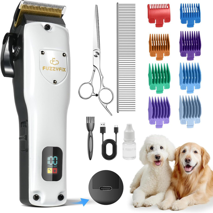 Професійна машинка для стрижки собак Leise, для густого та кучерявого хутра, з нержавіючої сталі