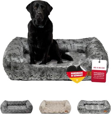 Ортопедичне ліжко для собак HS-Hundebett® Deluxe Exklusiv S (60x75 см) з Memory Foam, антиковзаючою основою та можливістю прання. Виготовлено в Німеччині