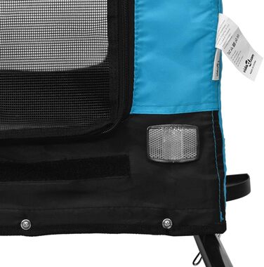 Причіп для велосипеда, переноска для собак та домашніх тварин, 124x53x53 см, блакитний та чорний