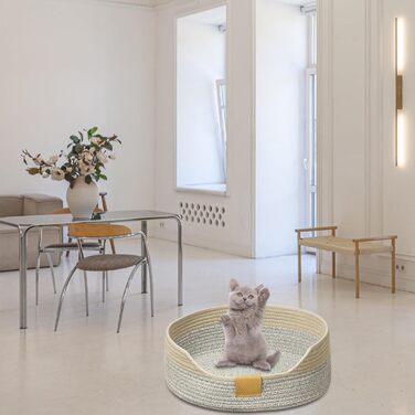 Кішечка-гніздище, плетений кошик для кота, 50 см, сірий хакі, Fatbarer