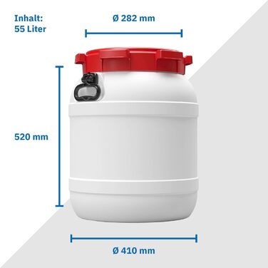 Контейнер для корму DIE BOX FABRIK 55 л з кришкою та лопаткою, HDPE, для корму тварин, з ручками, преміум-якість