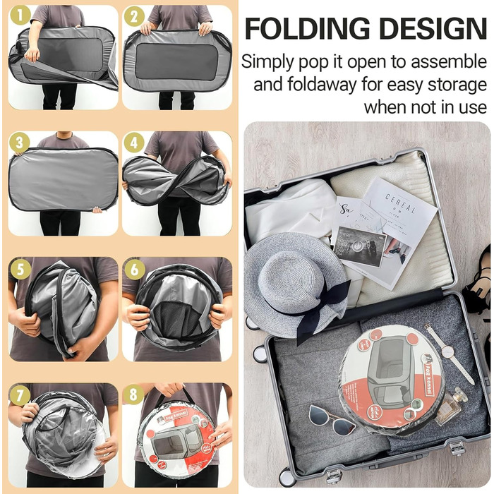 Транспортна переноска для собак CAIEJSAEN 92x52x52 см, складана, з оксфордської тканини, сітчаста, дихаюча, для подорожей та авто