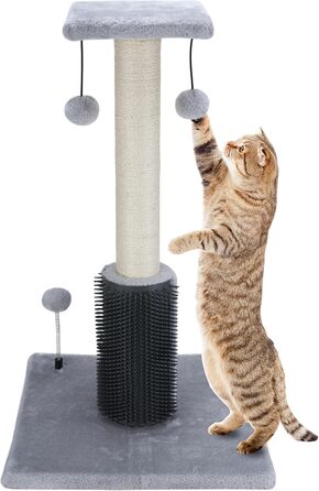 Котячий будиночок Dimaka 68,6 см з дряпалкою, покритий плюшем та мотузкою, вертикальний для котів