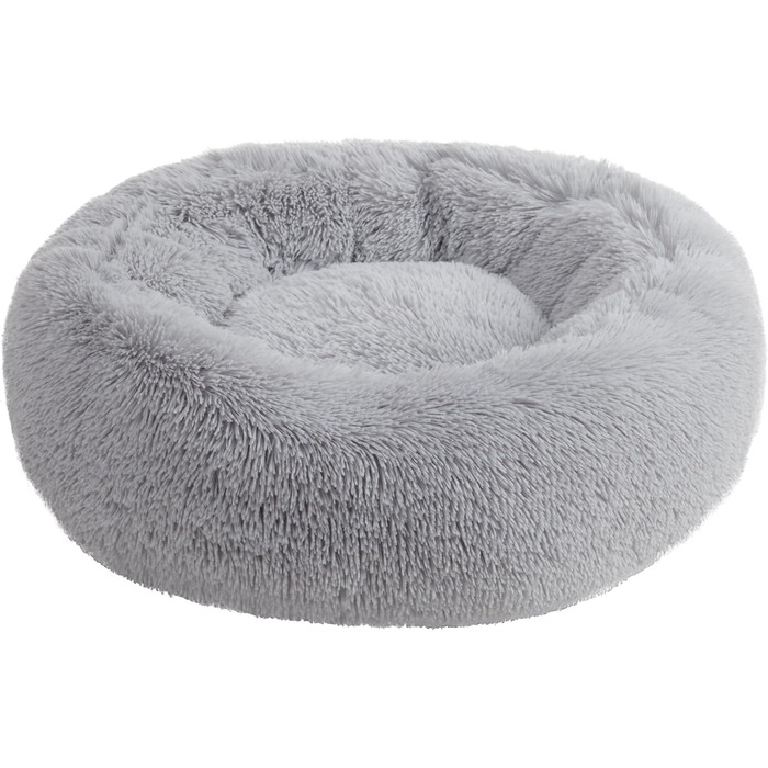 Кругле лежанка для собак та котів Juicy Couture Devon, штучне хутро, велика, Taupe (сіра), 61x61x20 см