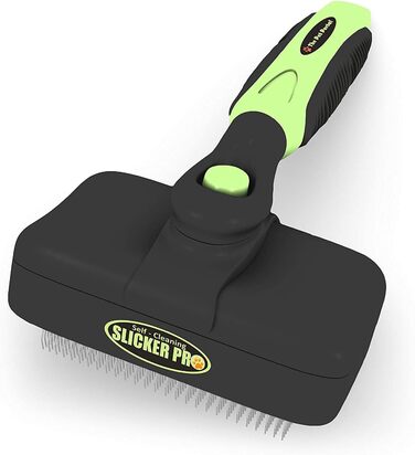 Pet Portal щітка для собак і котів Slicker Pro – самочищувальна щітка для короткої та довгої шерсті, підшерстя, проти ковтунів, аксесуари для тварин