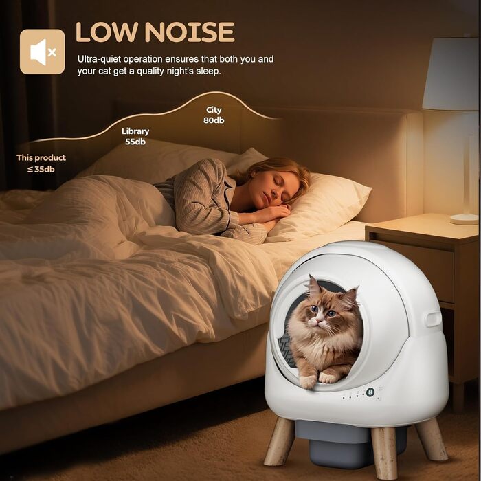 Автоматичний лоток для котів з 4 датчиками, керуванням через APP, для кількох котів, білий, Smart-лоток white-A1