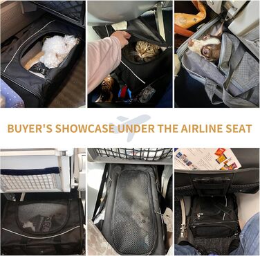 Транспортна сумка Petsfit для котів та собак | Авіапереліт, авто та поїзд | Сірий колір, Small