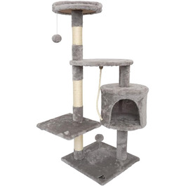 Кігтеточка для котів SPOCADO Атлетік - 112 x 40 x 40 см - сірий колір. Зона відпочинку, печеринка, платформа, кігтешліфування.