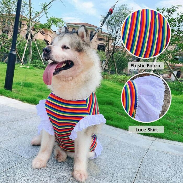 Сукня для собак принцеса з квітковим принтом, жовта в горошок, для великих собак, легка та дихаюча, для весілля, дня народження, вечірки, розмір XL (Сукня принцеса, XL)