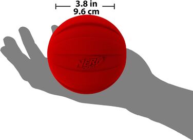 Іграшка для собак Nerf Dog Gummiball з інтерактивним пищиком, легка, довговічна, водовідштовхувальна, 10,2 см, для середніх і великих порід, червона
