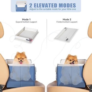 Клітка для собак Petfit у машину для маленьких собак, безпечна та стабільна, автокрісло для собак з фіксатором ременя безпеки, кошик для собак, автоліжко знімні чохли (S, Navy Blue)