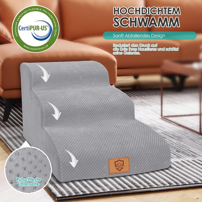 Myiosus сходи для собак і котів, водонепроникні, нековзкі, переносні, з високощільного поролону, висота 40 см, для дивану та ліжка