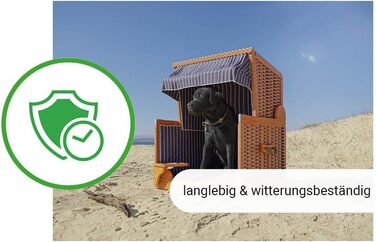 Клітка-лежанка для собак Outgarden з дерева, з водою/мискою та захисним чохлом, чорна з синьо-білими вставками, для малих собак