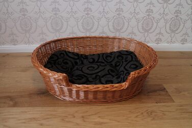 Ліжко для собак Marcus з входом з лози та подушкою, корзина для собак, ліжко для котів, корзинка для собак