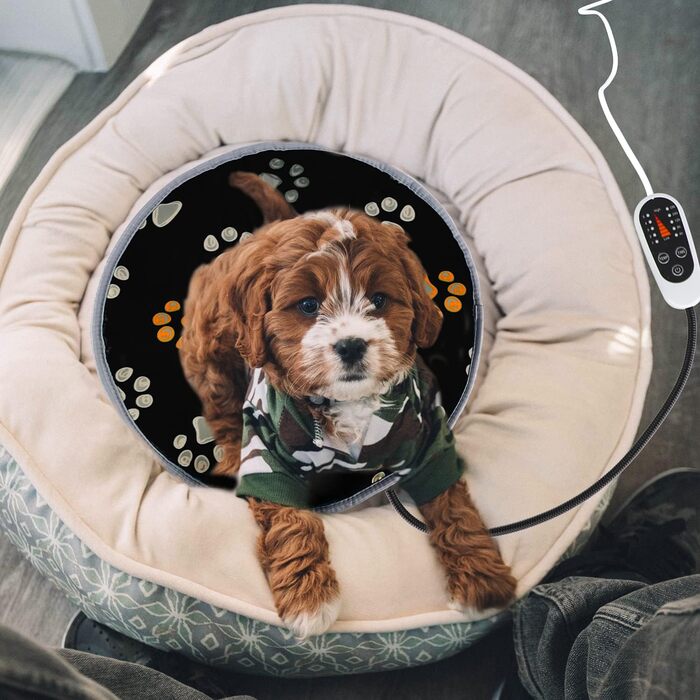 Килимок гріючий для тварин Furrybaby: водонепроникний, анти-гризучий, 30.5 см, чорний