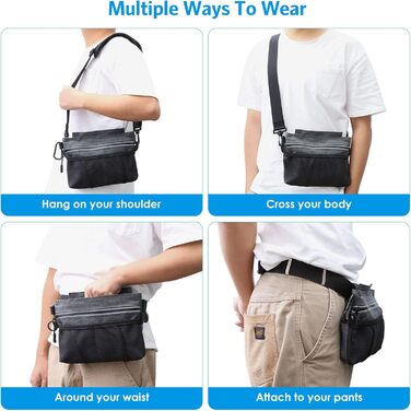 Футляр для ласощів для собак Brifit з магнітною застібкою, практичний мішок для корму для собак, тренування та прогулянки, багатофункціональний мішок для ласощів для собак з винімною внутрішньою кишеню | Диспенсер для відходів сірого кольору