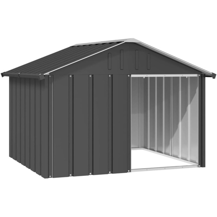 Будка для собак vidaXL антрацитова 116,5x103x81,5 см, оцинкована сталь