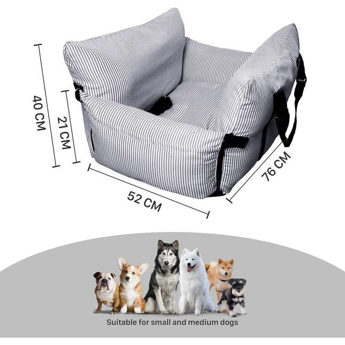 Автокрісло для собак Strusery, до 6 кг, блакитне, середнього розміру