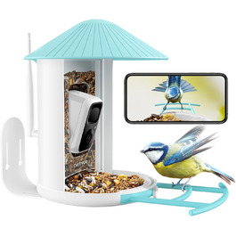 Розумна годівниця для птахів NETVUE Birdfy з камерою, Wi-Fi, нічним баченням, автоматичним записом відео, для спостереження за птахами