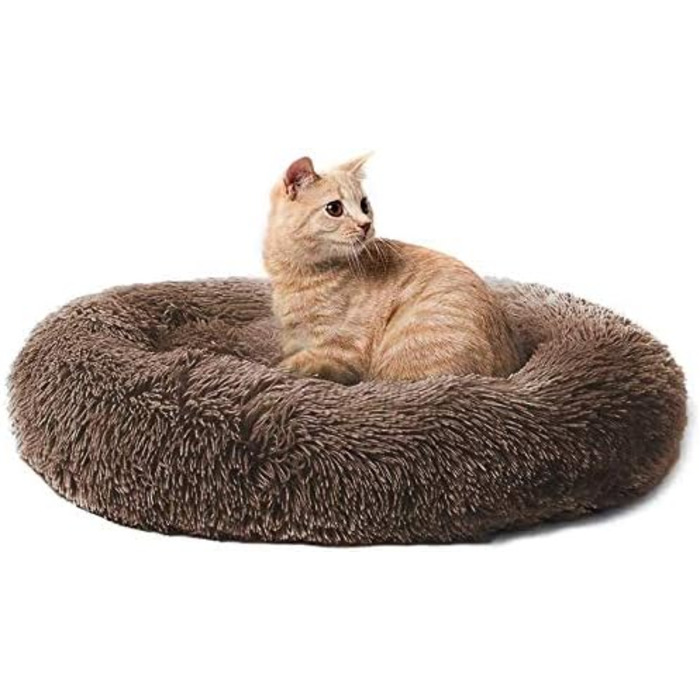 М'яке кругле ліжко для собак Antistress, корзина для собак, плюшеве ліжко для домашніх тварин, зручне та миється, ліжко-корзина для собак маленьких, середніх та великих (90*90см, 70*70см, коричневе)