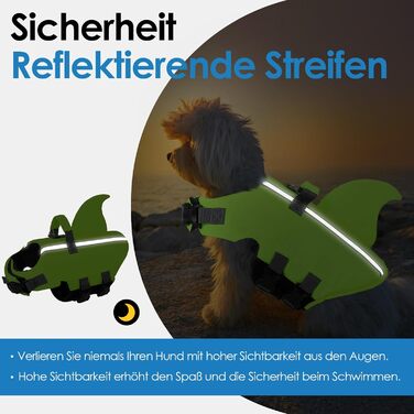 Світлодіодна рятувальна жилетка для собак AOFITEE Hai, XS-M, зелена