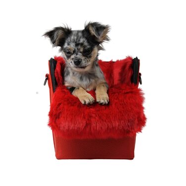 Сумка-переноска для собак MYXA Classi, сумка-переноска для собак, авіапереноска з знімною сіткою на даху (з кишенею зовні), з ручками та клатчем для жінок (червоний квітковий принт)